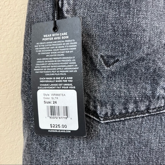 NWT Hudson color block asymmetrical frayed mini skirt khaki and black denim - Picture 9 of 16